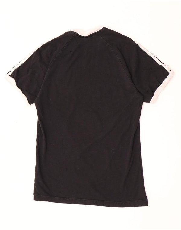 Adidas Womens T-Shirt Top UK 10 Small Noir Colorblock Coton