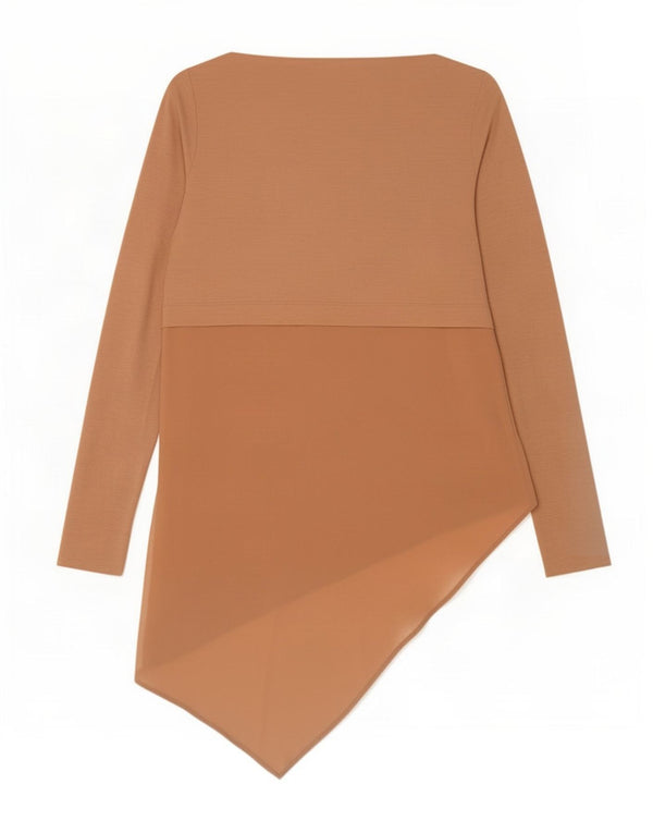 Zara Femme Tunique Asymétrique UK 12 Beige Moyen