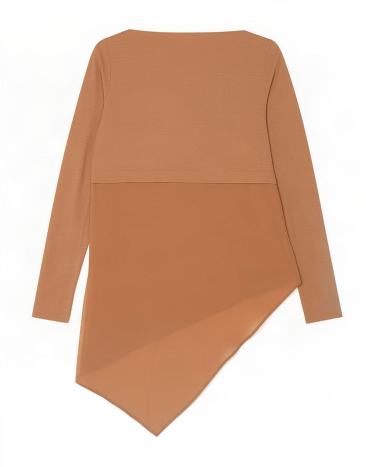 Zara Femme Tunique Asymétrique UK 12 Beige Moyen