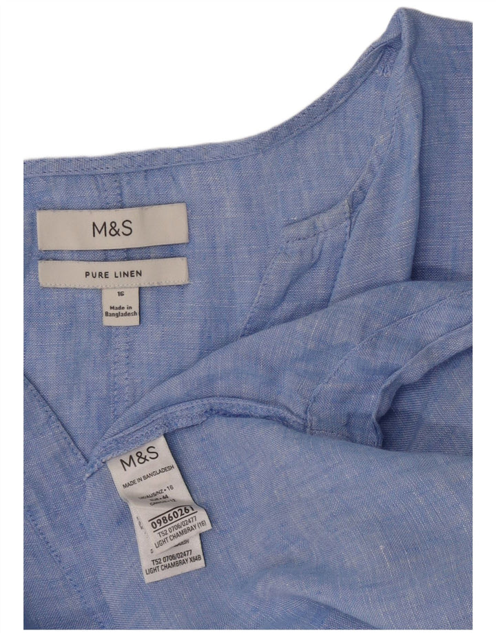 Marks & Spencer Chemise pull longue pour femme UK 16 Large Bleu