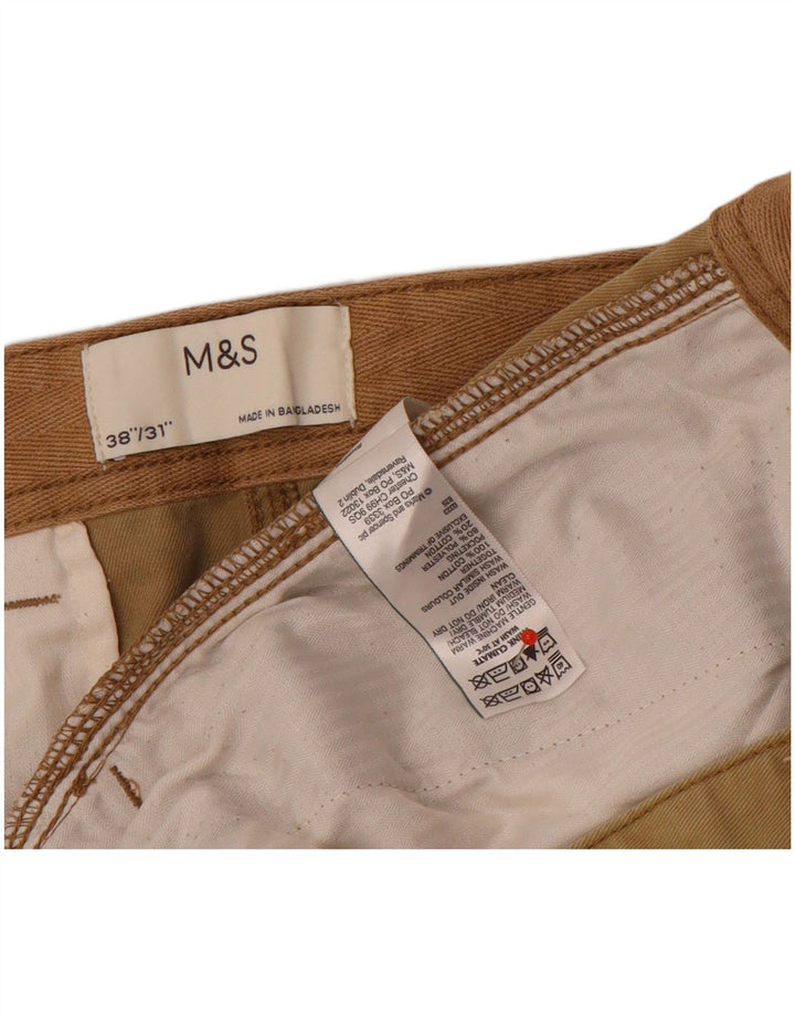 Marks & Spencer Pantalon cargo droit pour homme W38 L31 Marron Coton