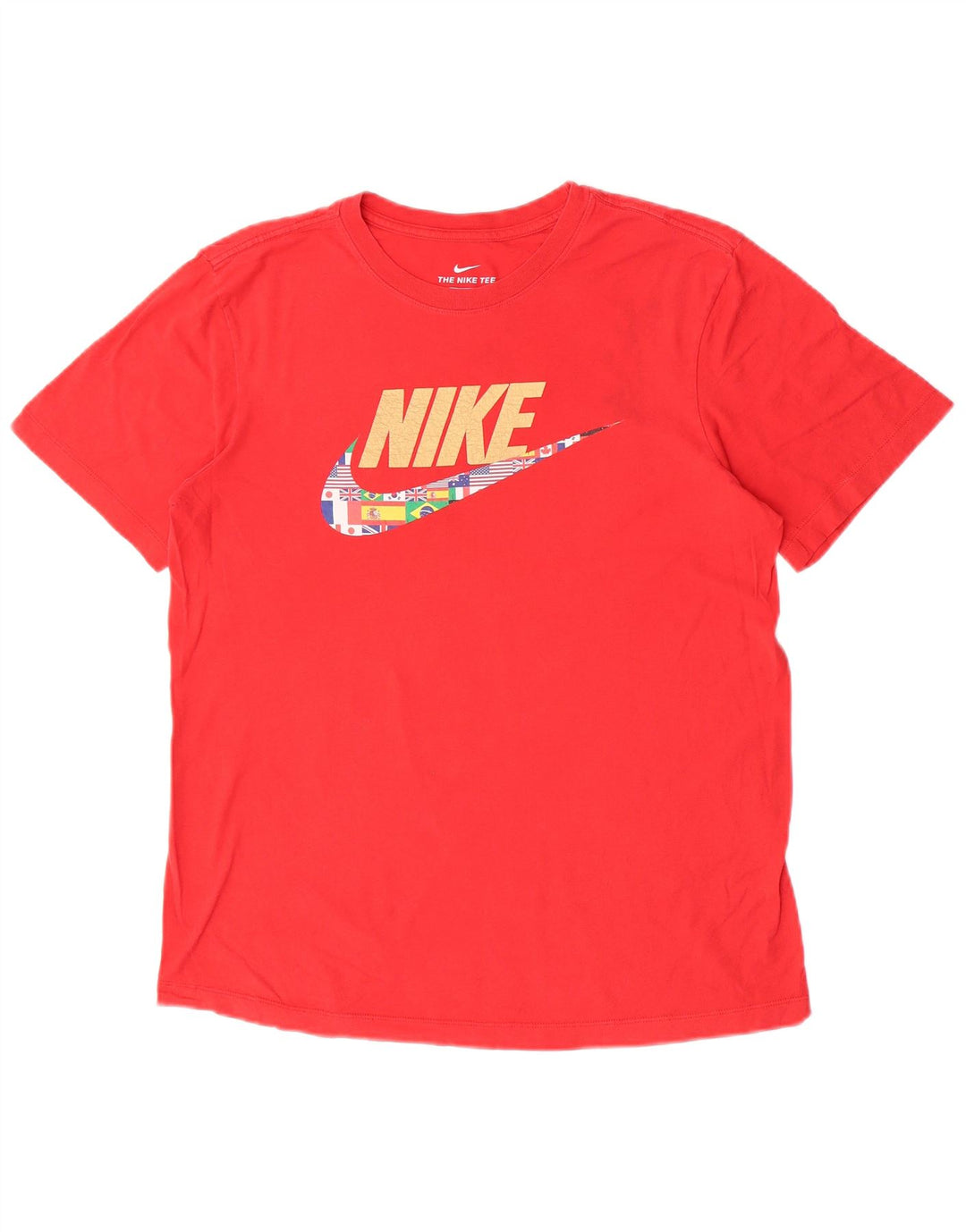 Nike Homme T-Shirt Graphique Haut Rouge Moyen Coton