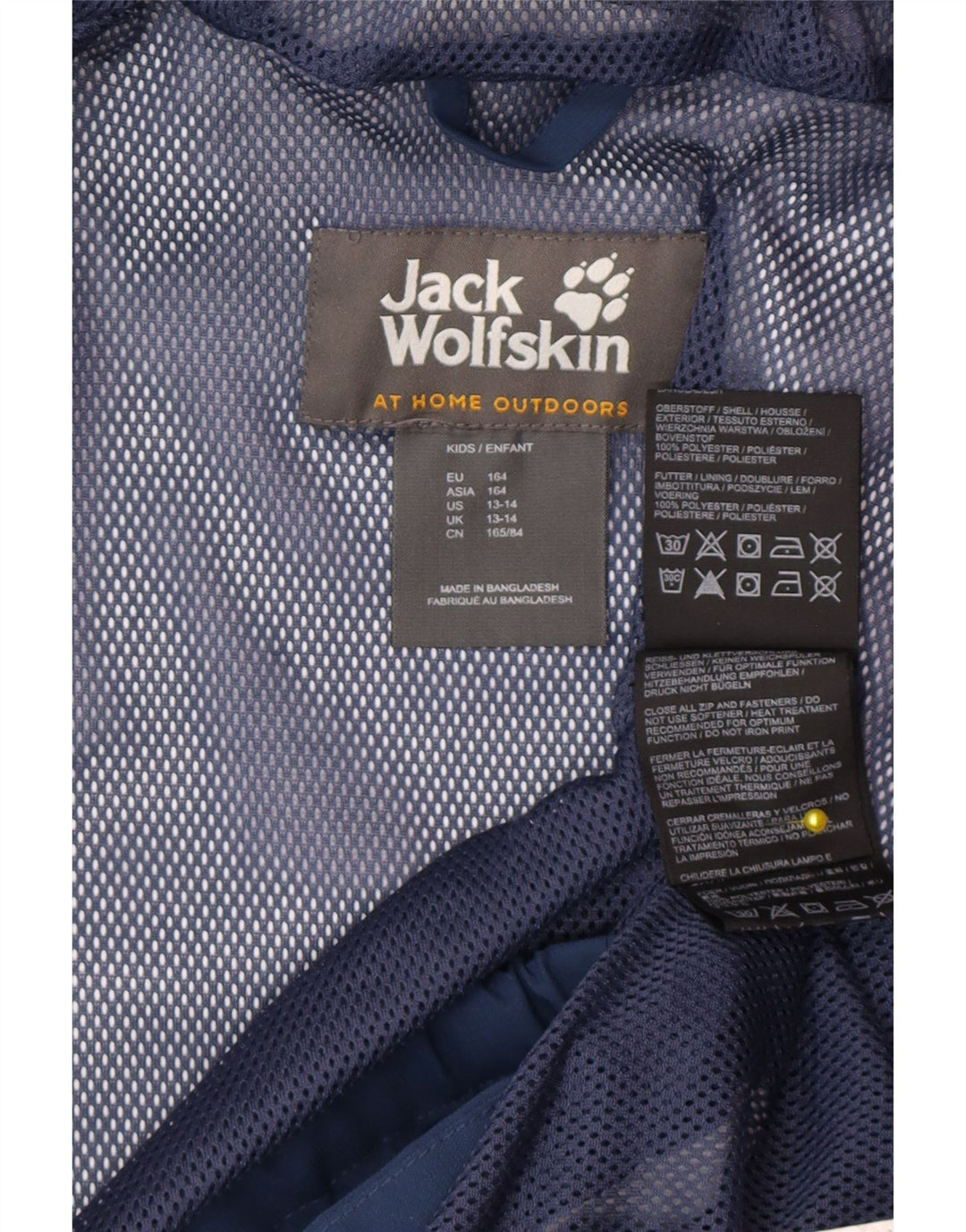Jack Wolfskin Veste de Pluie à Capuche Garçon 13-14 ans Bleu Marine Polyester