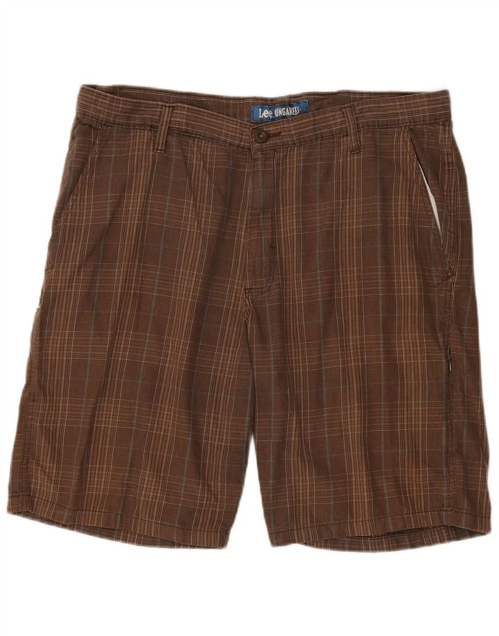 Lee Short cargo pour homme W38 XL en coton à carreaux marron
