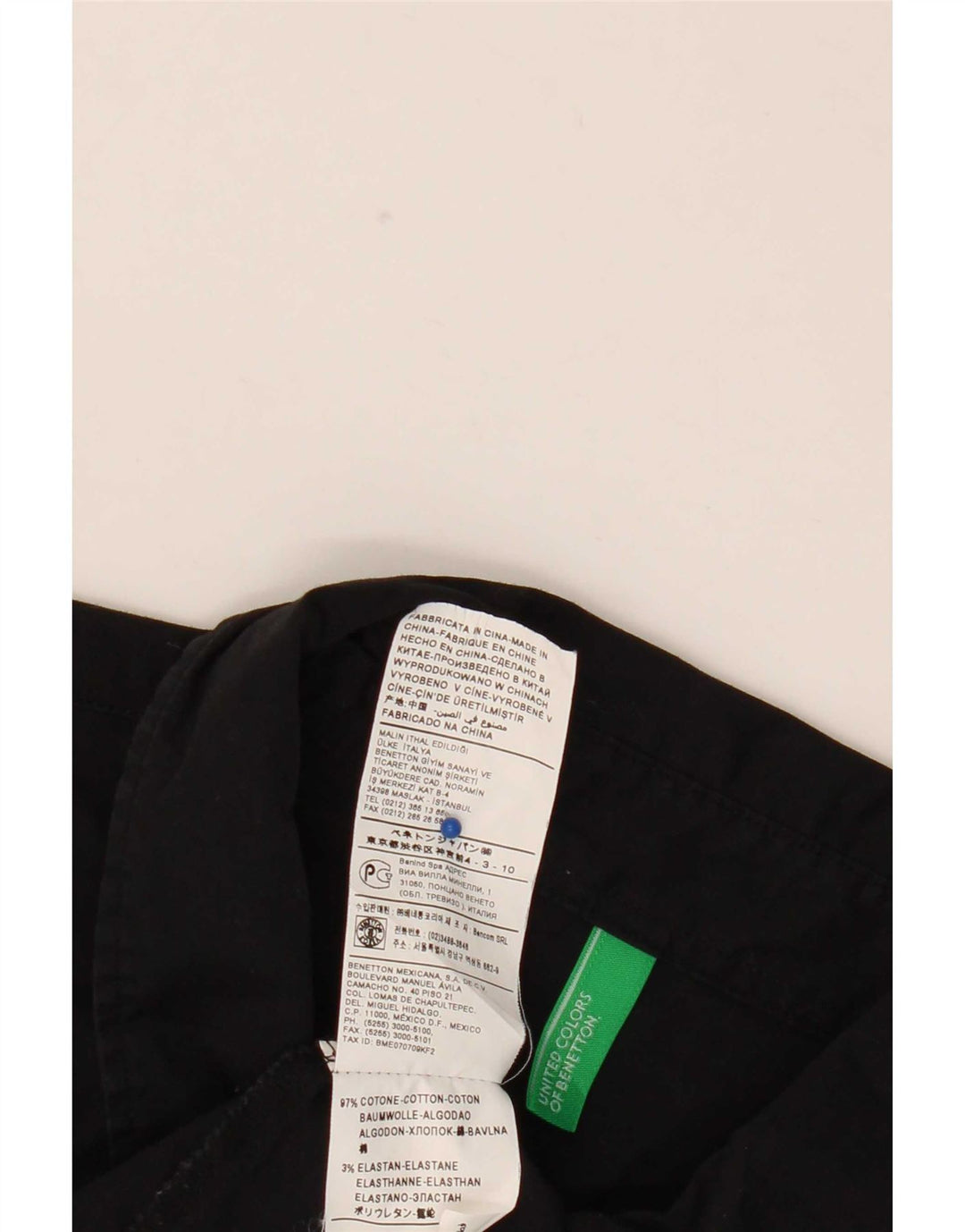 Benetton Chemise Pull Femme UK 18 XL Noir Coton