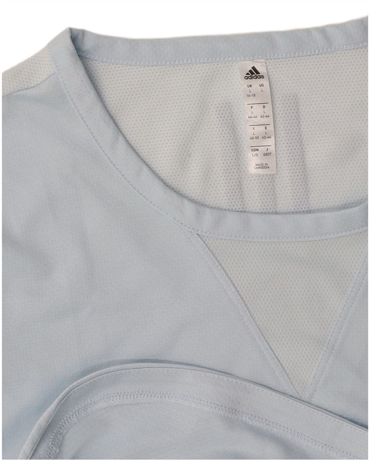 ADIDAS T-shirt graphique pour femme UK 16/18 Large Bleu