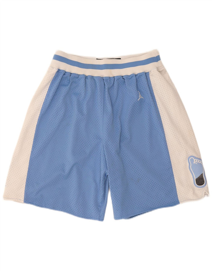 JORDAN Mens Sport Shorts Medium  Blue Colourblock Polyester