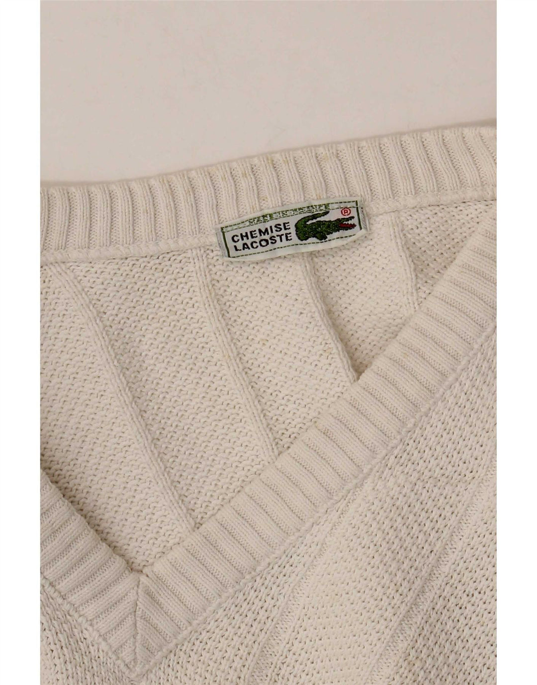 Lacoste Pull col V pour homme Taille 6 XL Blanc