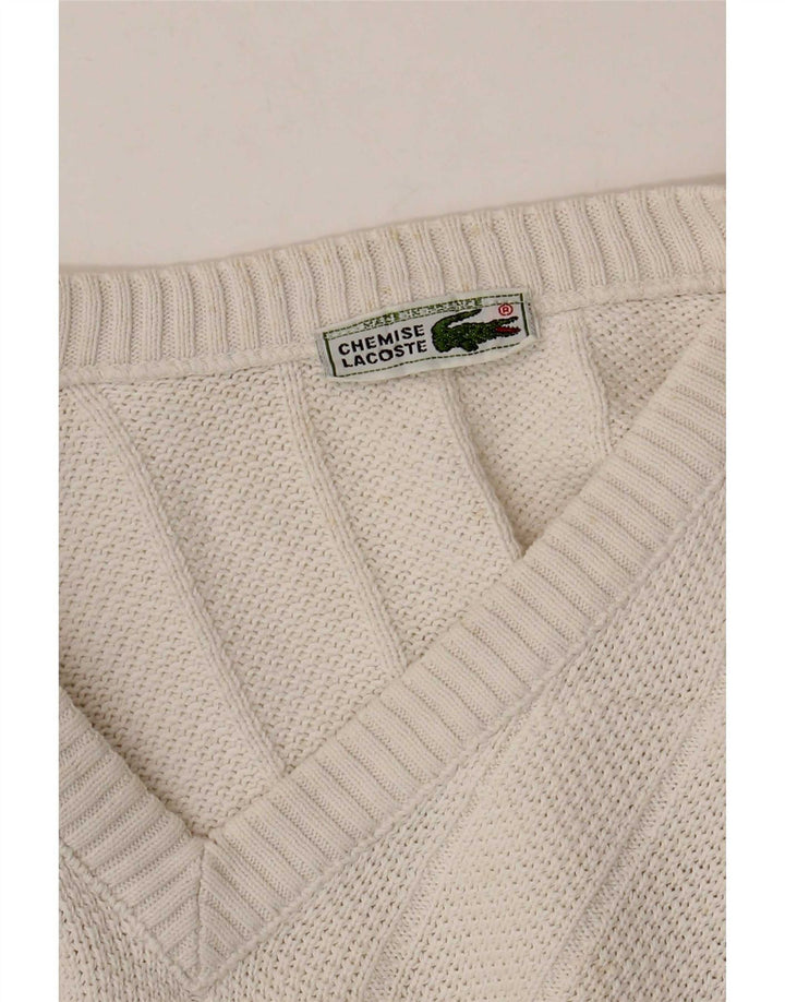 Lacoste Pull col V pour homme Taille 6 XL Blanc