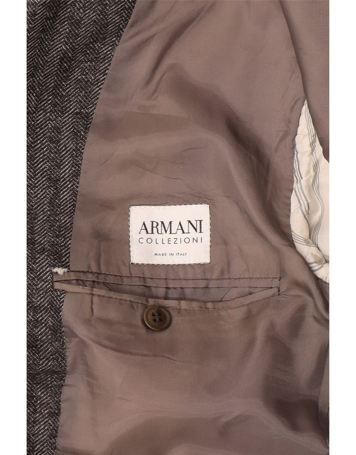 Armani Collezioni Veste Blazer 3 Boutons Homme IT 52 XL Gris Chevrons