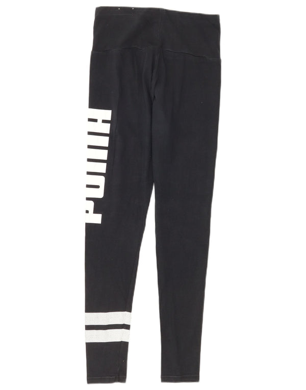 Puma Leggings graphiques pour femmes UK 8 Small Bleu marine Coton