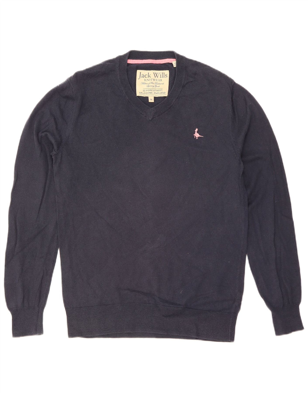 JACK WILLS Pull Col V Homme Bleu Marine Moyen Coton
