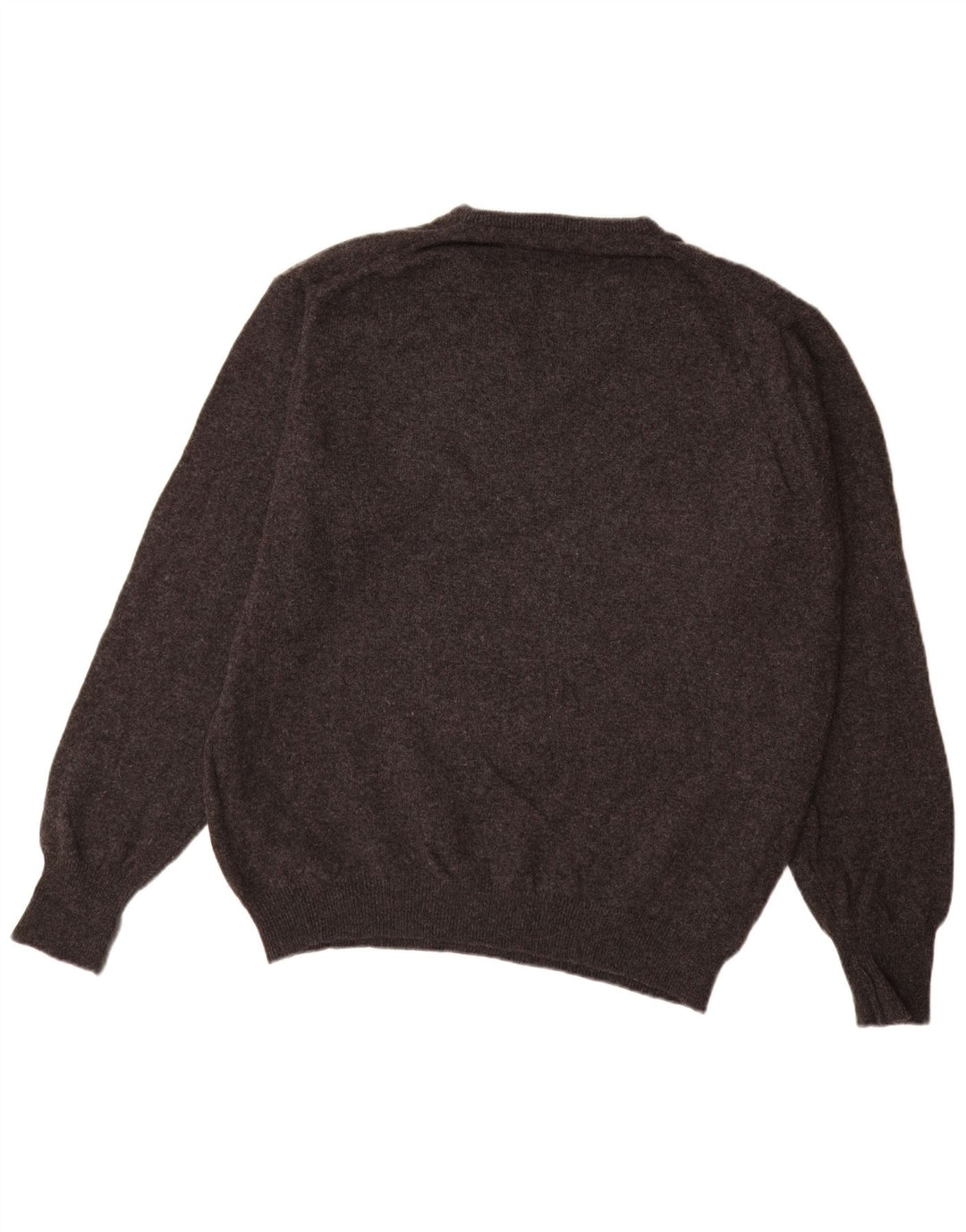 Marks & Spencer Pull col V pour homme en laine d'agneau mouchetée gris moyen