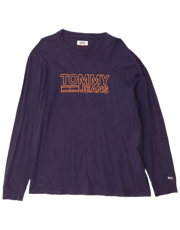 Tommy Hilfiger Haut graphique à manches longues pour homme en coton bleu marine 2XL