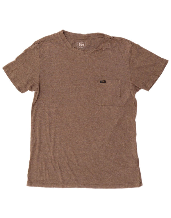 Lee T-Shirt Slim Fit Homme Petit Coton Chiné Marron