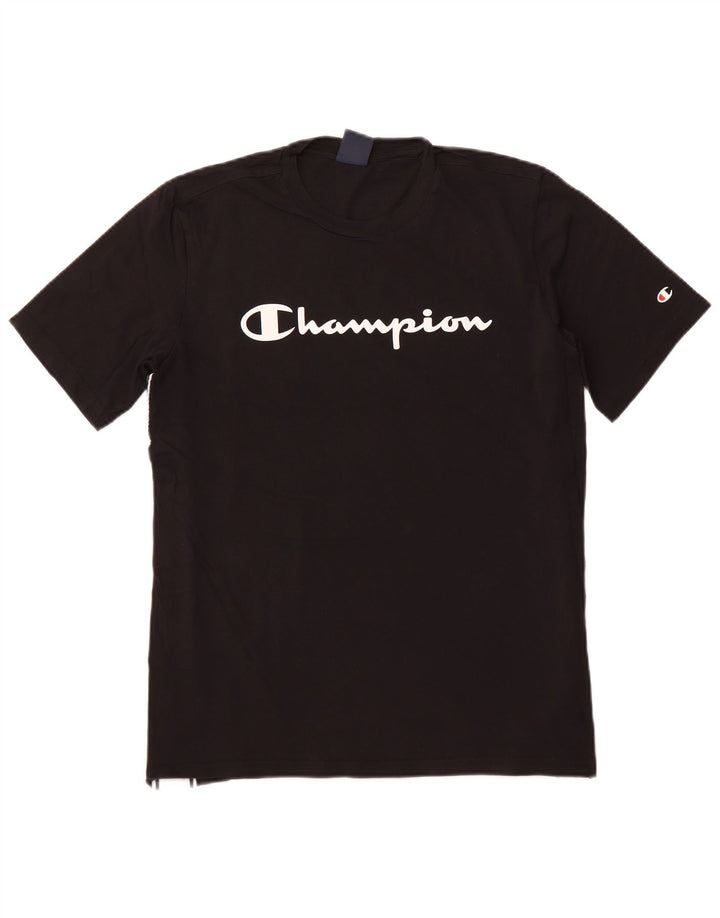 CHAMPION T-Shirt Graphique Homme Grand Noir Colorblock Coton
