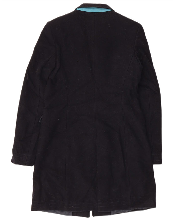 Superdry Pardessus Femme UK 2 2XS Bleu Marine Laine