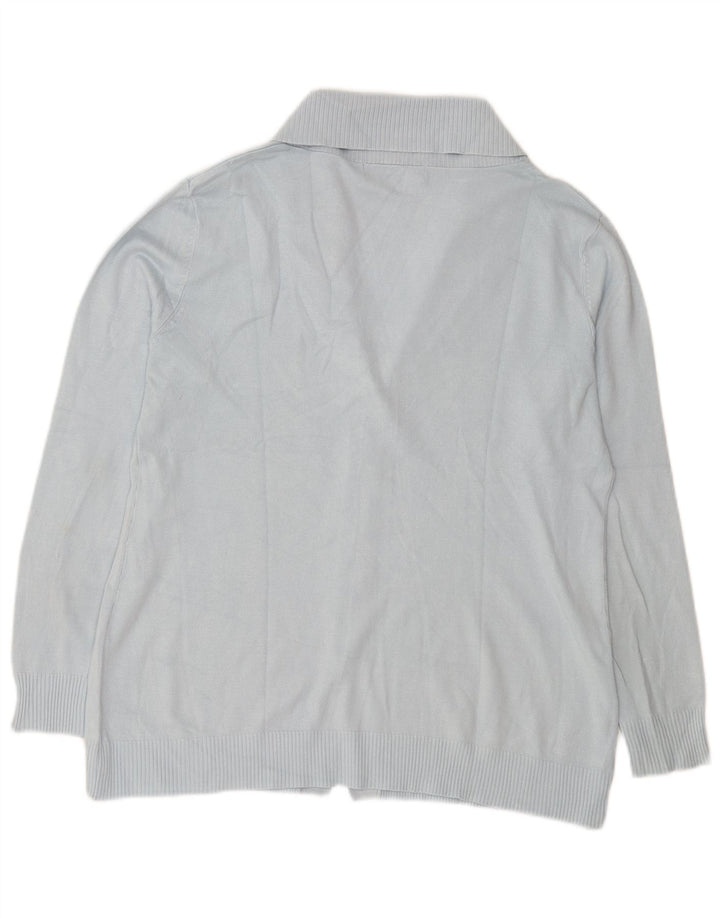 Zara Womens Cardigan Sweater UK 16 Large Rayonne Bleue