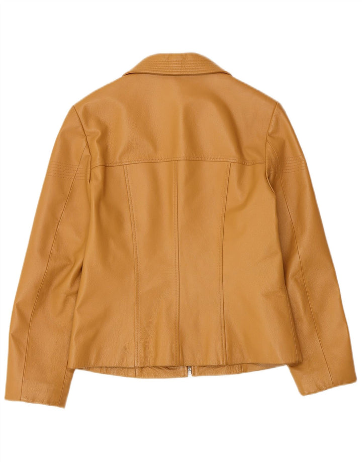 TOGETHER Veste en cuir pour femme UK 8 Petit cuir beige