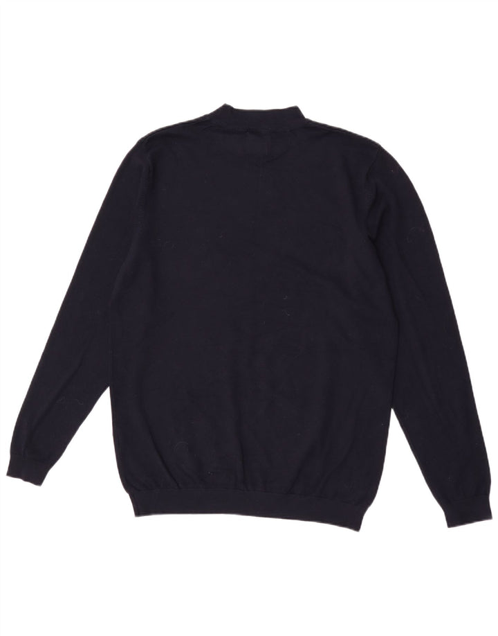 Zara Pull Col Rond Homme Bleu Marine Moyen Viscose