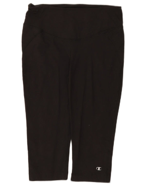Champion Leggings Capri Femme UK 12 Nylon Noir Moyen