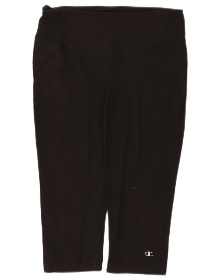 Champion Leggings Capri Femme UK 12 Nylon Noir Moyen