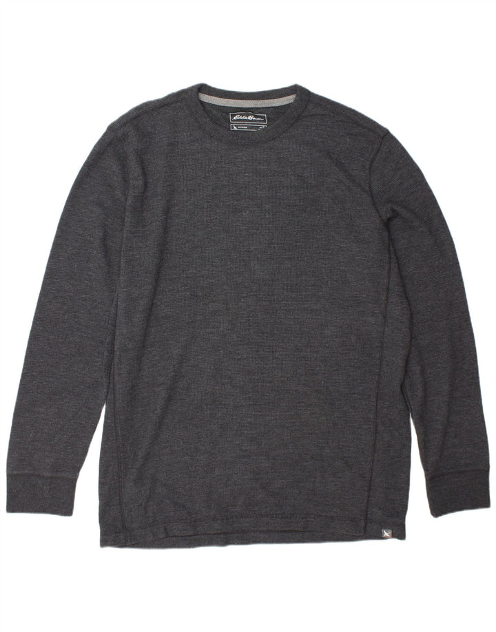 EDDIE BAUER Haut Homme Manches Longues Grand Coton Gris