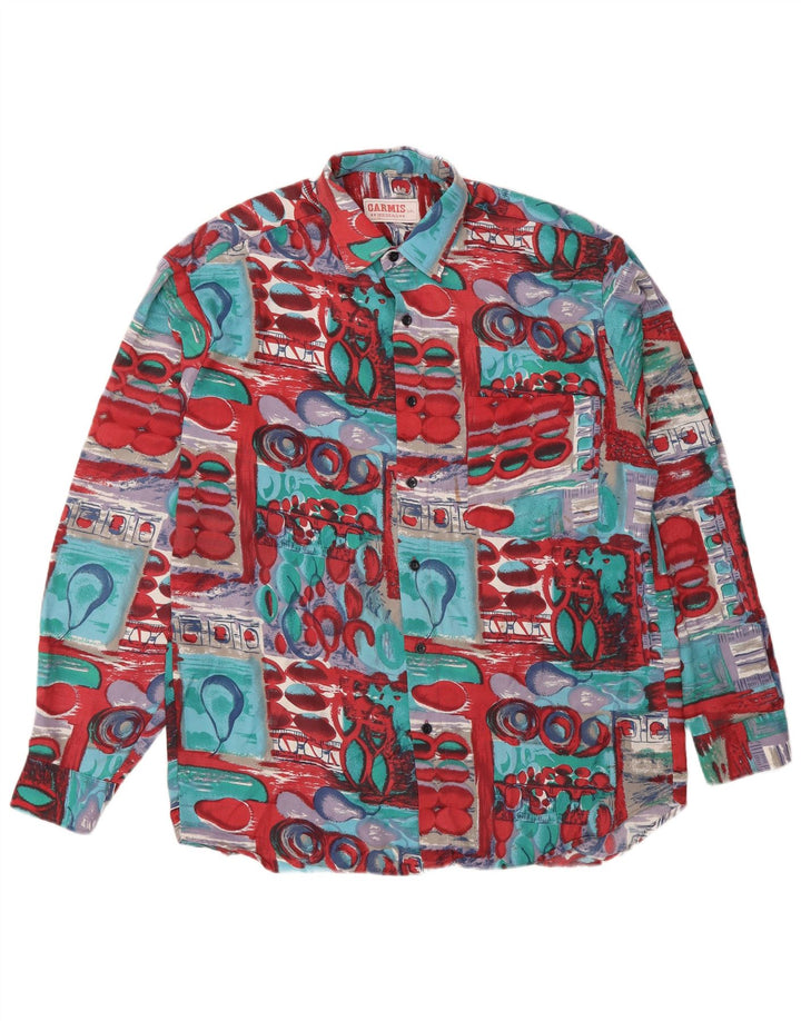 Chemise Vintage à Motif Abstrait pour Homme Petite Multicolore