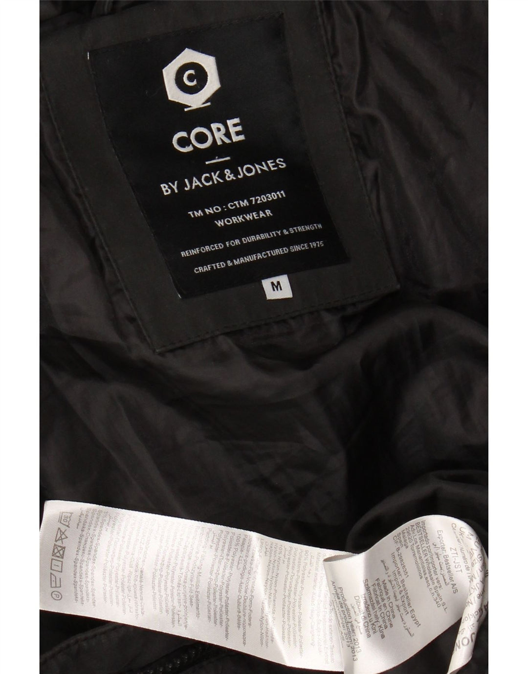 JACK & JONES Veste matelassée à capuche pour homme UK 38 Medium Noir Polyester
