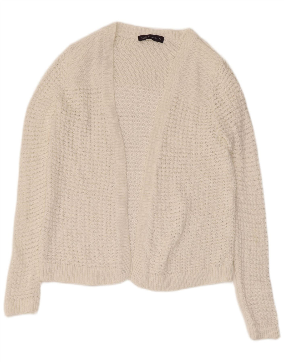 Marks & Spencer Pull cardigan ouvert pour femme UK 8 Small Blanc