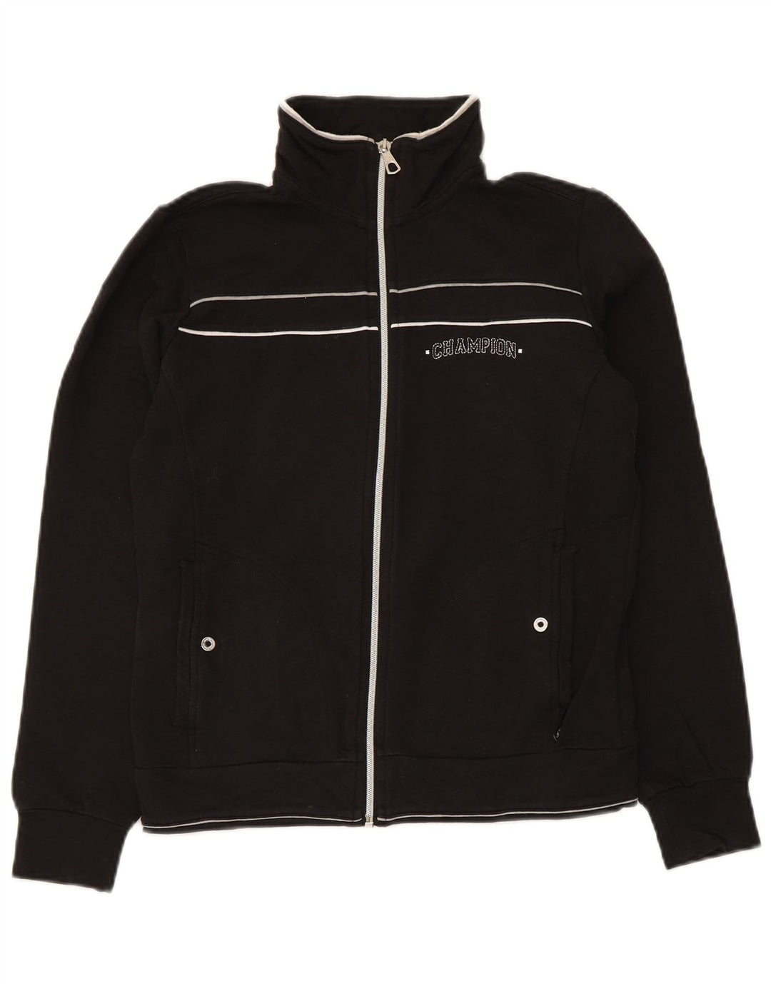 Champion Veste de survêtement pour femme UK 10 Small Noir Coton