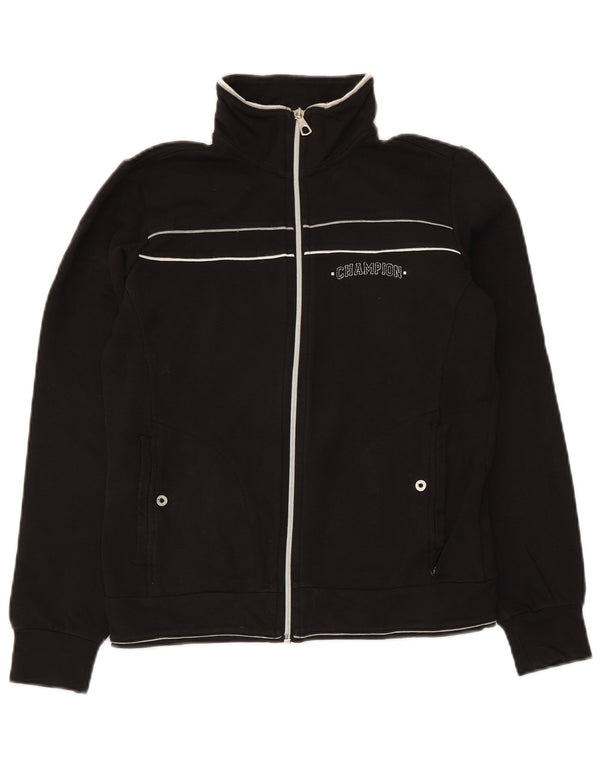 Champion Veste de survêtement pour femme UK 10 Small Noir Coton