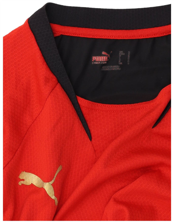 Puma T-Shirt Graphique Homme Small Rouge Colourblock