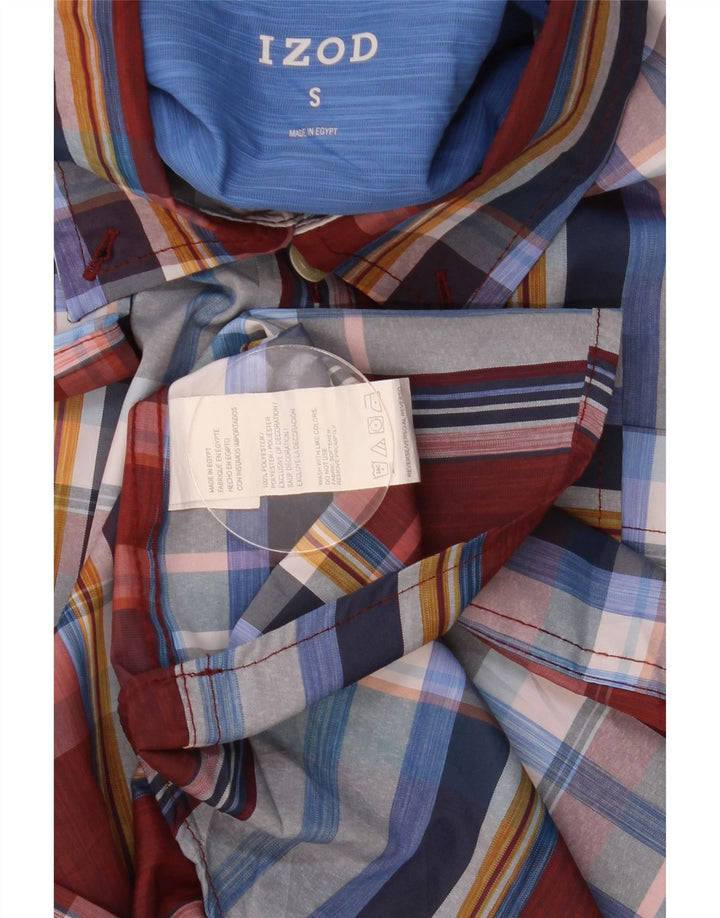 Izod Chemise à Manches Courtes Homme Petit Carreau Multicolore Polyester
