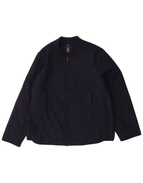 Marks & Spencer Veste matelassée pour femme UK 14 Large Bleu Marine Polyester