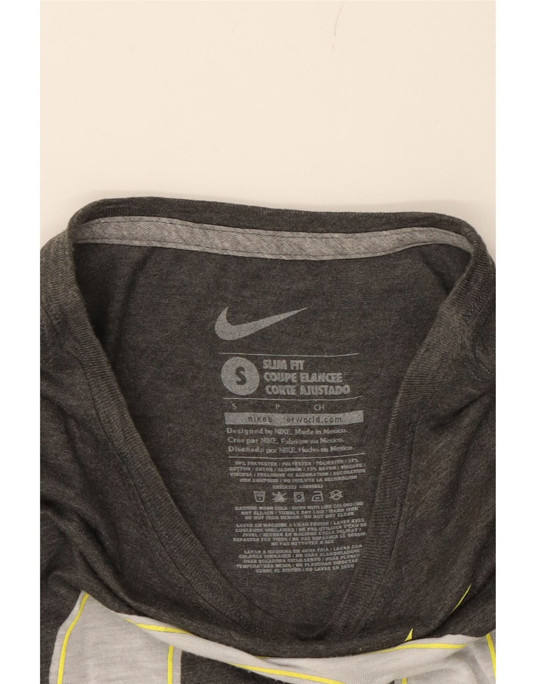 NIKE Womens Slim Fit Graphic T-Shirt Top UK 10 Small Grey Polyester Vintage Nike and Second-Hand Nike from Messina Hembry 