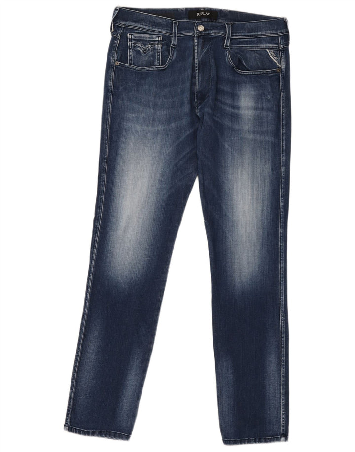 REPLAY Jean Slim Femme W34 L31 Bleu Marine