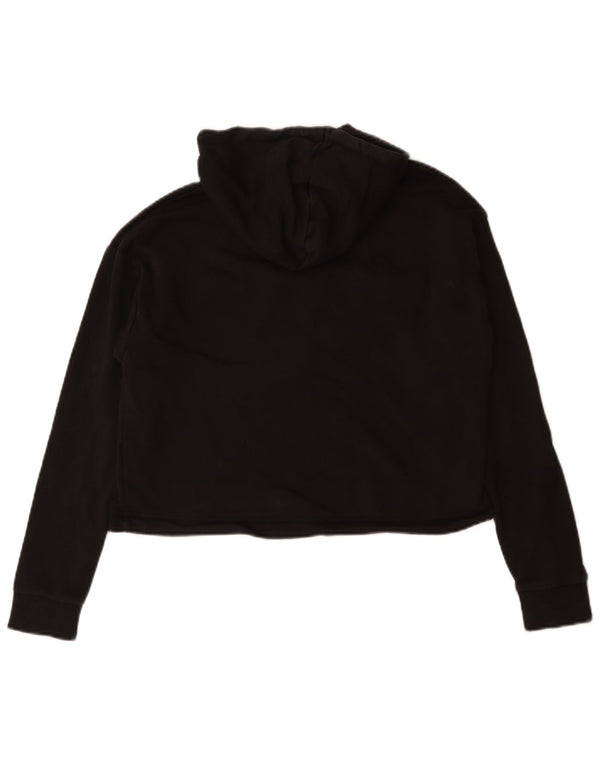 Puma Pull à capuche surdimensionné Crop Graphic pour femme UK 10 Petit coton noir