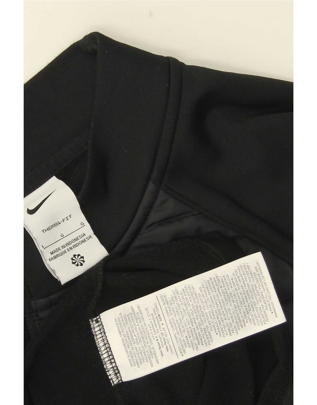 Nike Hommes Therma-Fit Zip Neck Pull Survêtement Haut Large Noir Polyester
