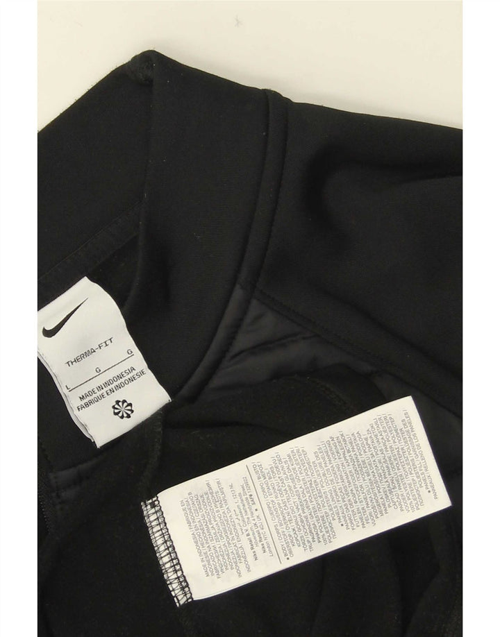 Nike Hommes Therma-Fit Zip Neck Pull Survêtement Haut Large Noir Polyester