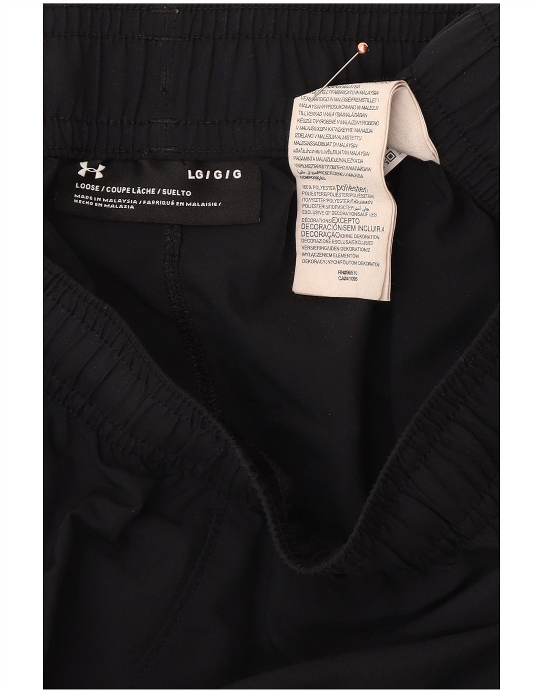 UNDER ARMOUR Short de sport graphique pour homme Large Noir Polyester