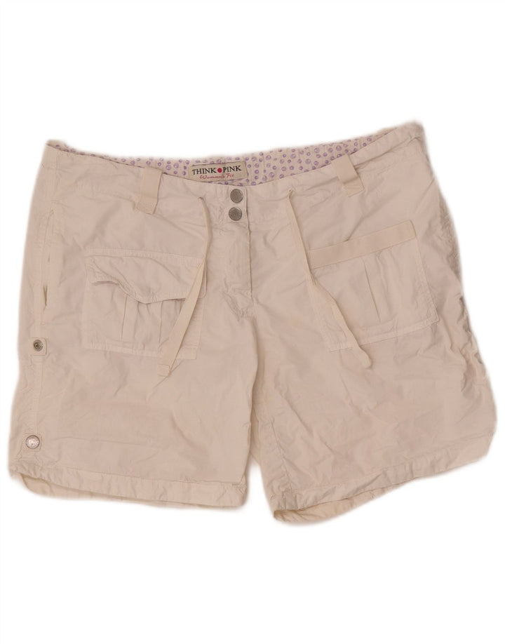 Think Pink Short Cargo Femme W30 Coton Blanc Moyen