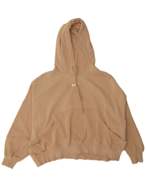 Nike Femme Crop Oversize Sweat à capuche UK 16 Grand Coton Beige