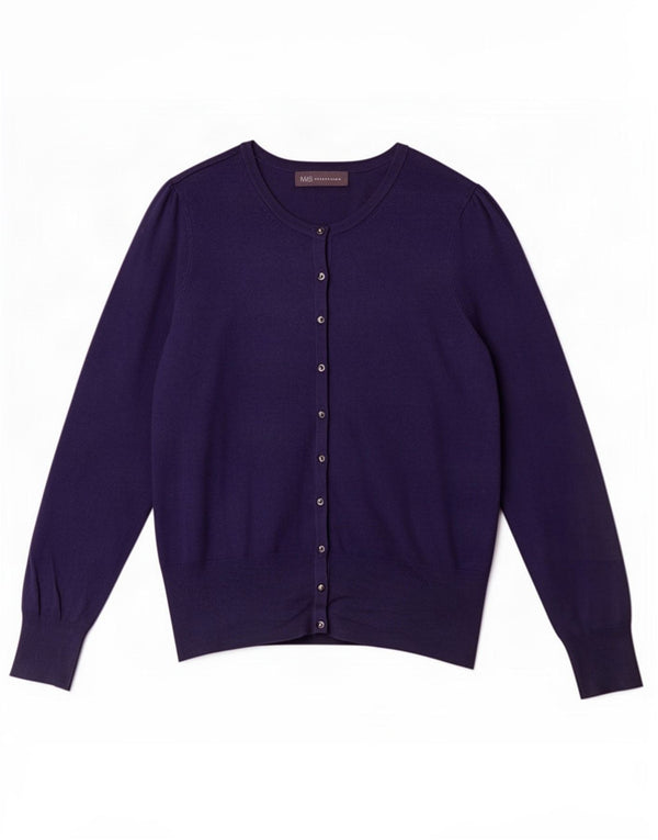 Marks & Spencer Cardigan pour femme en viscose bleu marine moyen UK 44