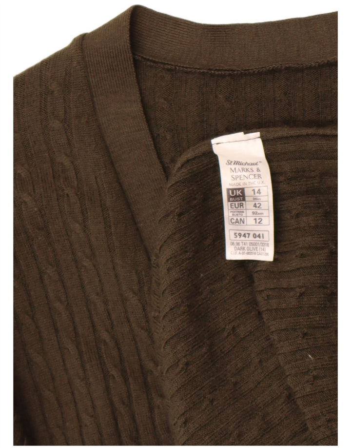 Marks & Spencer Pull cardigan St. Michael pour femme UK 14 Large Kaki