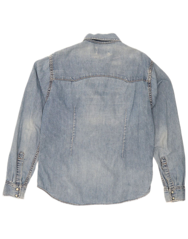 Lee Chemise en jean pour femme UK 16 Large Bleu Coton