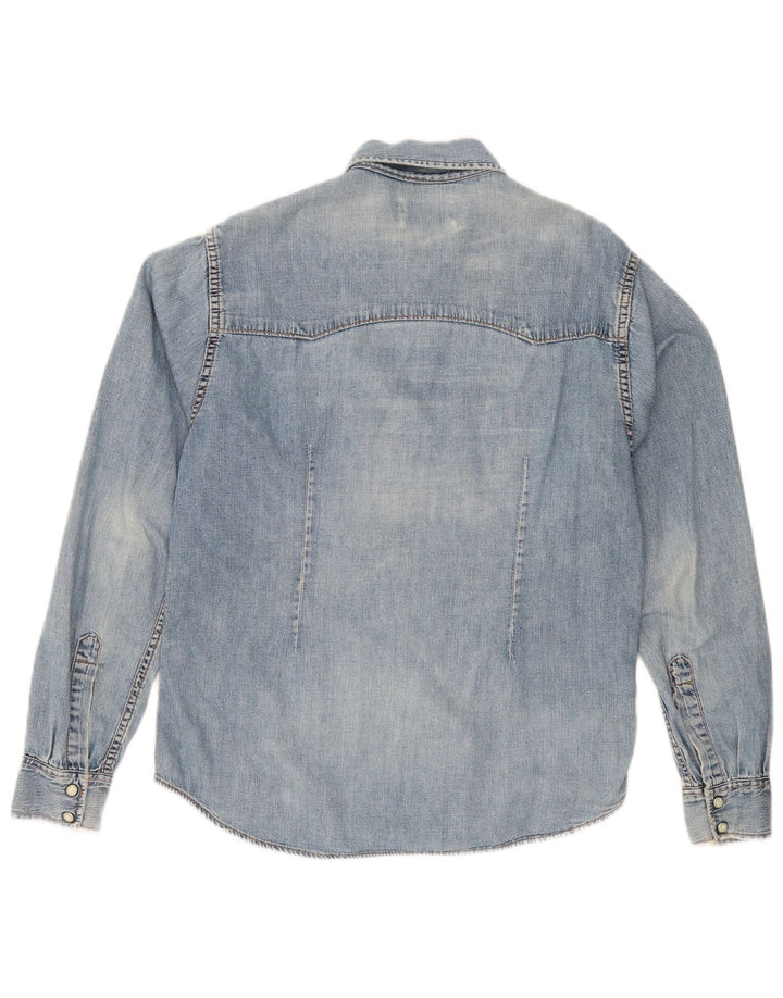 Lee Chemise en jean pour femme UK 16 Large Bleu Coton