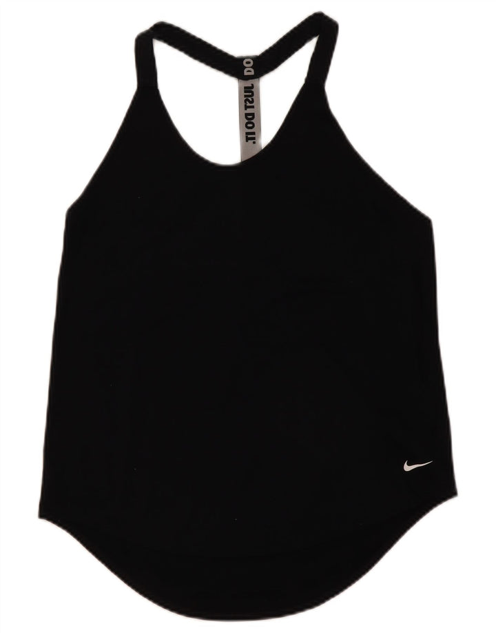 Nike Womens Dri Fit Graphic Débardeur UK 12 Moyen Noir Polyester