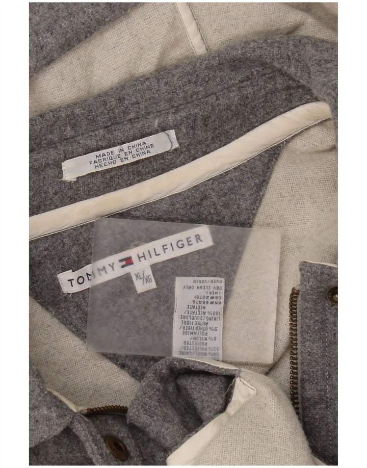 Tommy Hilfiger Manteau à capuche pour femme UK 18 XL Gris Laine