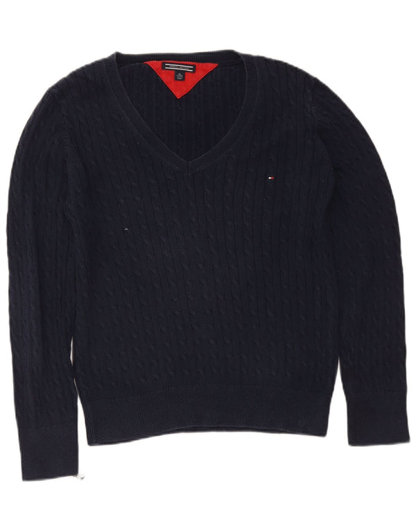 Tommy Hilfiger Pull col V pour femme UK 18 XL Bleu marine